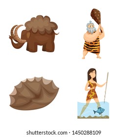 Vector illustration of ancient and age logo. Set of ancient and archeology stock vector illustration.