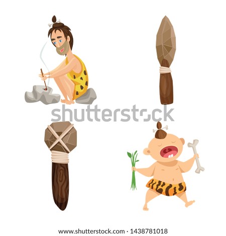 Vector illustration of ancient and age logo. Set of ancient and archeology stock vector illustration.