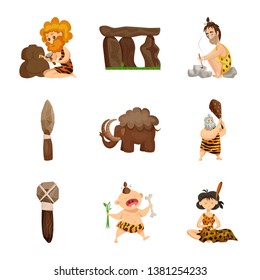 Vector illustration of ancient  and age sign. Set of ancient  and archeology stock vector illustration.