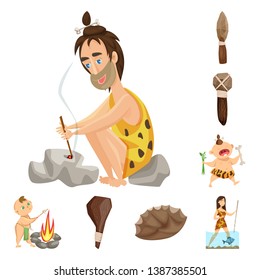 Vector illustration of ancient  and age sign. Collection of ancient  and archeology vector icon for stock.