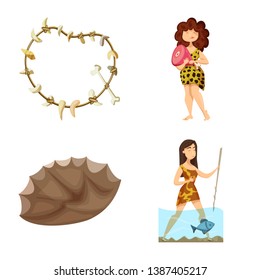 Vector illustration of ancient  and age sign. Set of ancient  and archeology vector icon for stock.