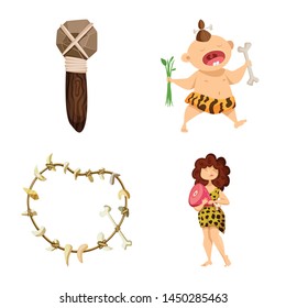 Vector illustration of ancient and age sign. Set of ancient and archeology vector icon for stock.