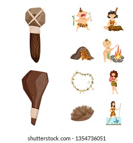 Vector illustration of ancient  and age symbol. Collection of ancient  and archeology stock vector illustration.