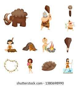 Vector illustration of ancient  and age symbol. Collection of ancient  and archeology stock symbol for web.
