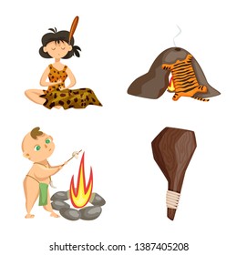 Vector illustration of ancient  and age symbol. Collection of ancient  and archeology vector icon for stock.