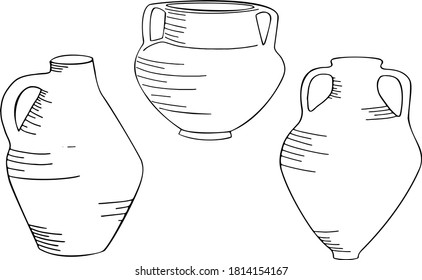 Vector illustration of ancient amphoras