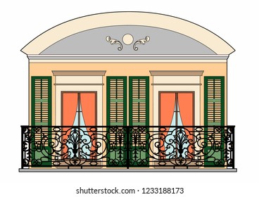 Vector illustration of a ancient balcony, EPS 10 file