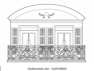 Vector illustration of a ancient balcony, EPS 10 file