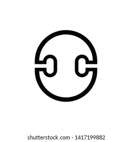 Vector illustration of the ancient Boeotian shield war symbol. Black icon isolated on white background