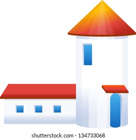 Vector illustration of an ancient building