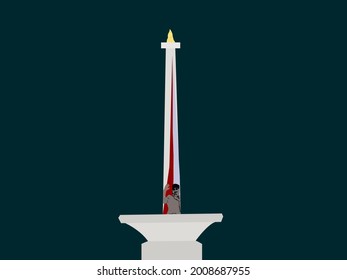ilustración vectorial de edificios antiguos en Indonesia