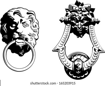 Vector illustration of ancient  classic door knocker