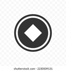 Vector illustration of Ancient coin icon in dark color and transparent background(png).