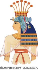 Vector Illustration of an ancient Egyptian Queen .