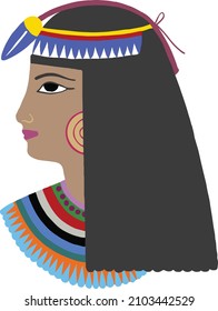 Vector Illustration of an ancient Egyptian Queen .