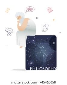 Vector illustration of ancient Greek philosopher