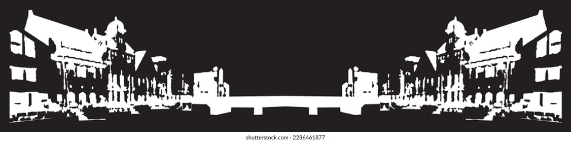 Vector illustration of an ancient heritage building in the city of Jakarta