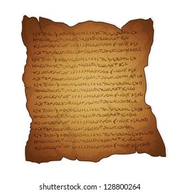 Vector illustration of ancient parchment with imitation of the text