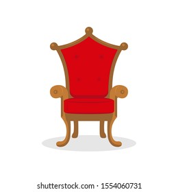 Vector illustration of an ancient red royal throne isolated on white background