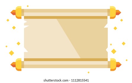 Vector illustration of ancient scroll paper. Vector flat style illustration.