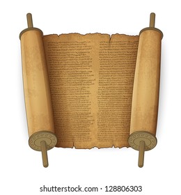 Vector Illustration Of Ancient Scrolls With Text Imitation