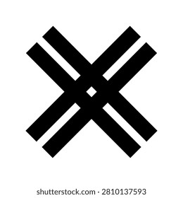 Vector illustration of the ancient Slavic Earthly Fire pagan symbol. Minimalist black sacred geometric sign isolated on a white background.