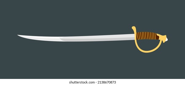 Vector illustration of an ancient sword on dark background.
