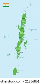 Vector illustration Andaman Islands map (India)