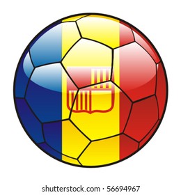 vector illustration of Andorra flag on soccer ball
