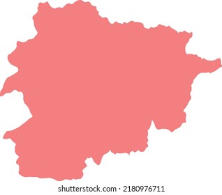 Mapa de la ilustración vectorial de Andorra