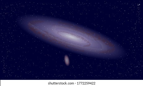 The vector illustration of an Andromeda galaxy - the nearest major galaxy to the Milky Way