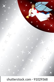 Vector Illustration of Angel Background with stars. There is space for text or image.