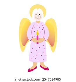 Vector - illustration of angel with
a burning candle.