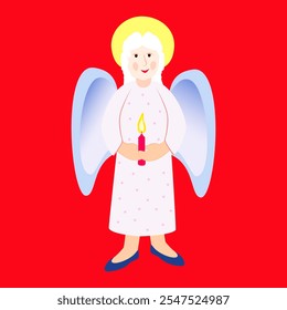 Vector - illustration of angel with
a burning candle.