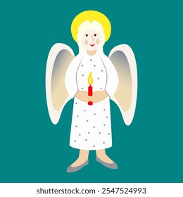 Vector - illustration of angel with
a burning candle.