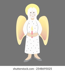 Vector - illustration of angel with
a burning candle.