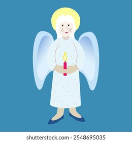 Vector - illustration of angel with
a burning candle.