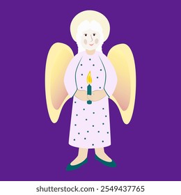 Vector - illustration of angel with
a burning candle.