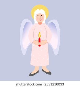 Vector - illustration of angel with
a burning candle.