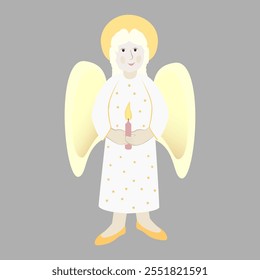 Vector - illustration of angel with
a burning candle.