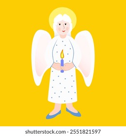 Vector - illustration of angel with
a burning candle.