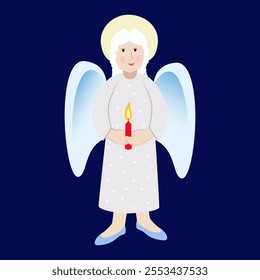 Vector - illustration of angel with
a burning candle.