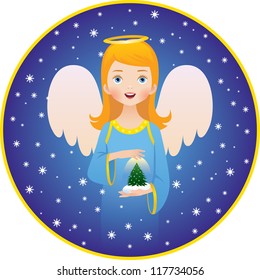 Vector illustration of the Angel of Christmas
