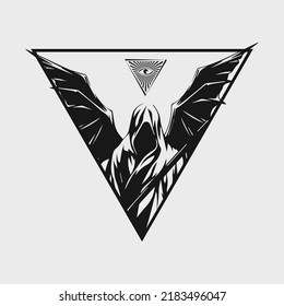 vector illustration of the angel of death