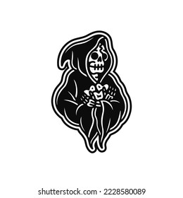 vector illustration of angel of death character