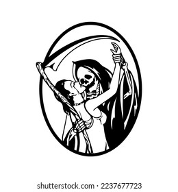  vector illustration of the angel of death dancing