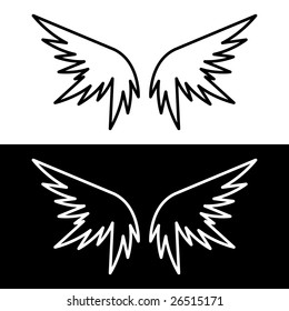 Vector illustration of angel or demon wings