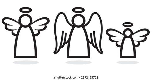 Vector illustration of angel family with a woman, man and child