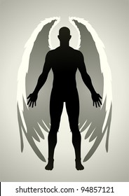 Vector illustration of an angel figure