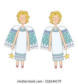 vector illustration angel with heart